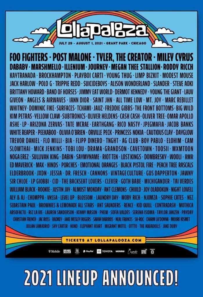 Lollapalooza Chicago 2021 - lineup