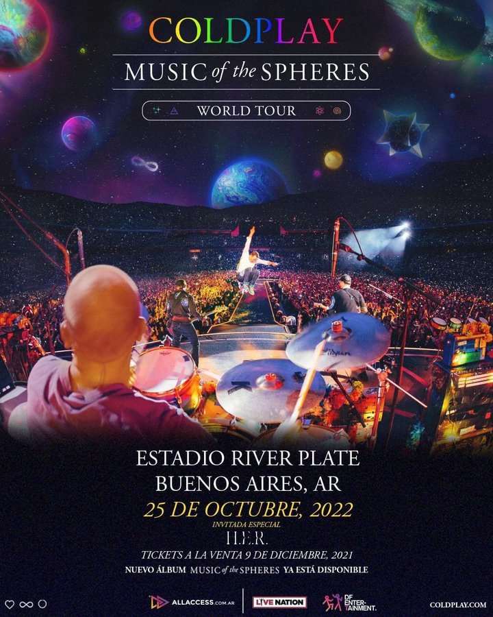 Coldplay - Music Of The Spheres World Tour - Argentina 2022 - Poster